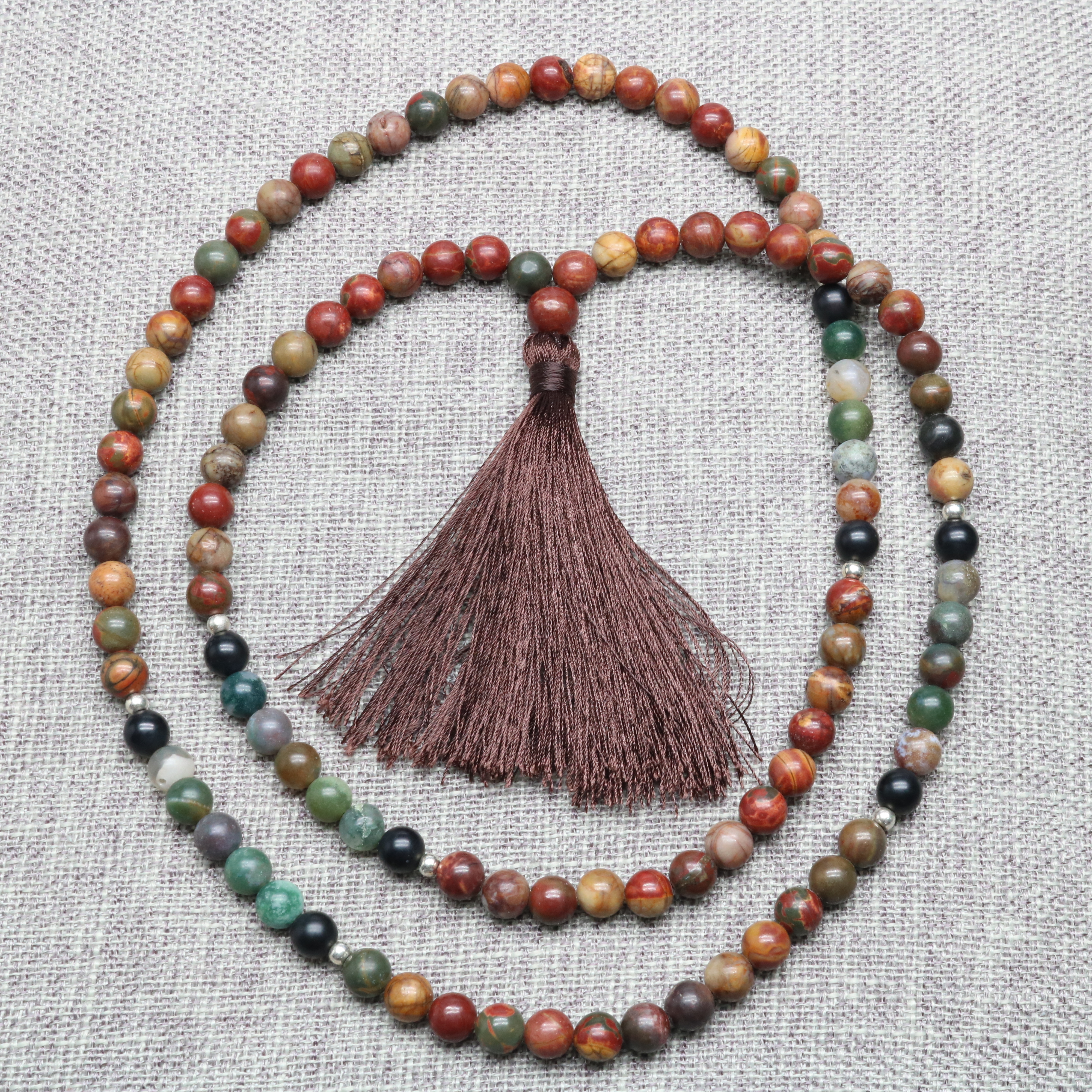 尼泊爾畢卡索碧玉,血石8.5mm  108顆 念珠 手串/頸鏈/車掛