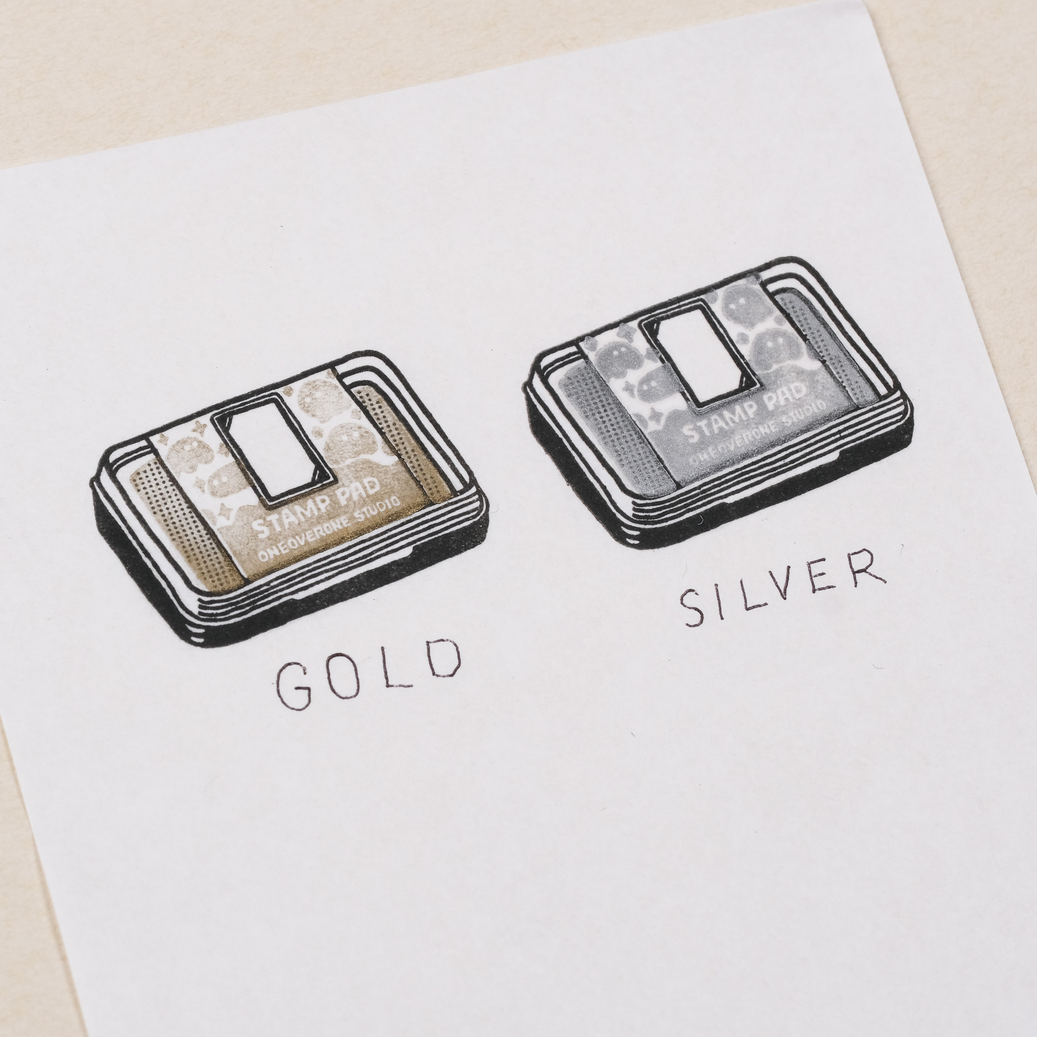 Shachihata 金色銀色印台+套色印章組合