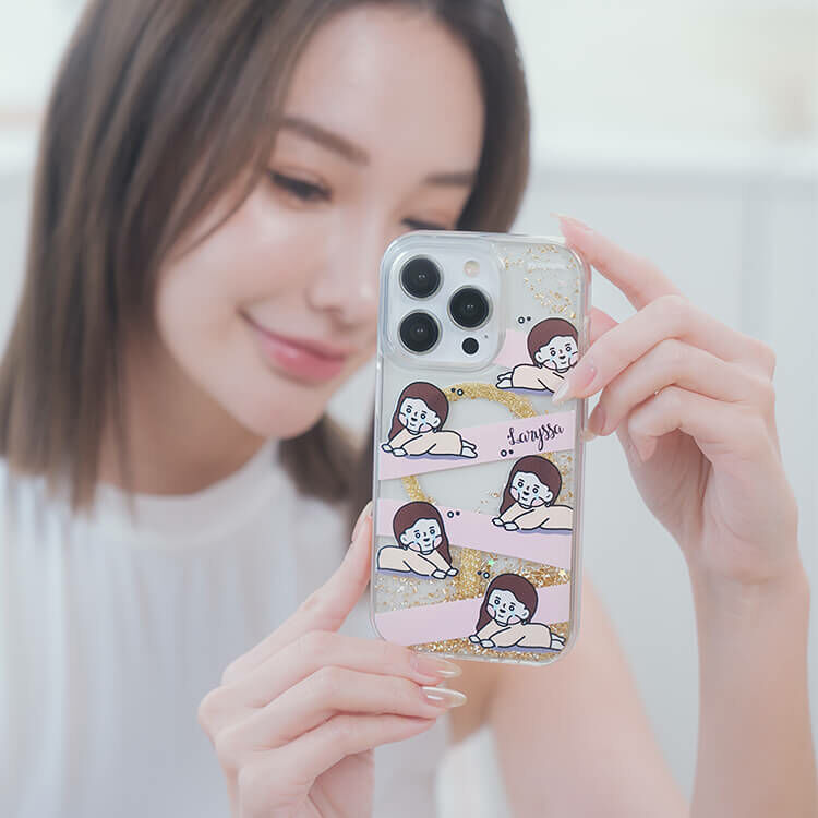 【插畫聯名】挖系小y 不許哭哭 香檳金貝拉殼 (MagSafe) - iPhone客製化防摔手機殼