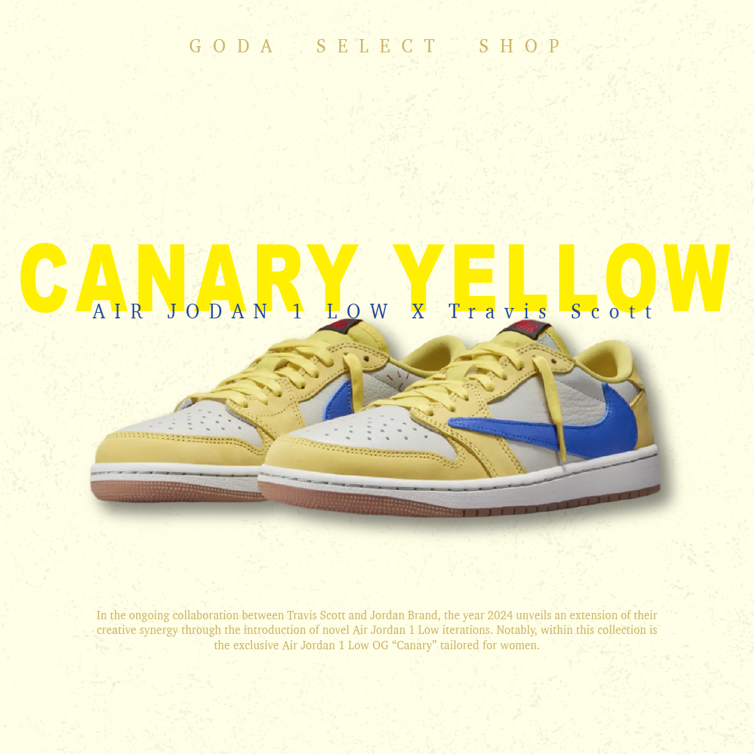 Travis Scott x Air Jordan 1 Low W “Canary” 藍黃 倒鉤 女鞋 男女尺寸 DZ4137-700