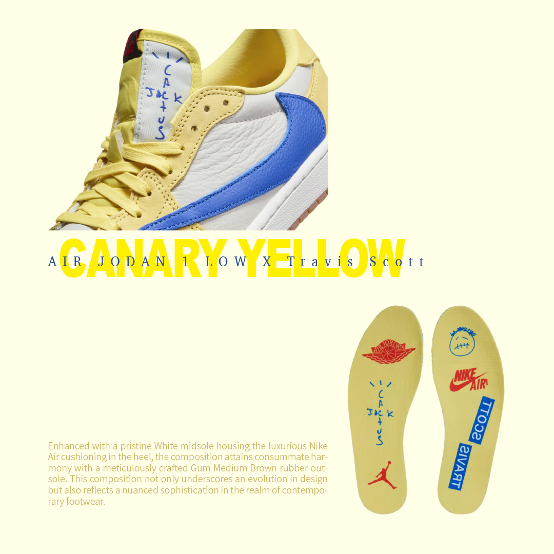 Travis Scott x Air Jordan 1 Low W “Canary” 藍黃 倒鉤 女鞋 男女尺寸 DZ4137-700