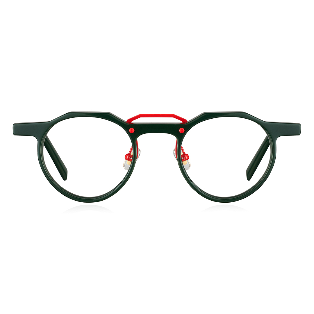 Retro 極具個性皇冠型圓框眼鏡-四色可選