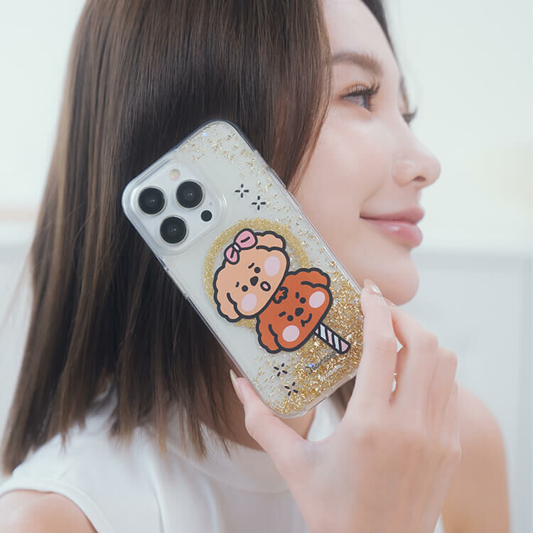 【插畫聯名】挖系小y 貴賓冰棒 香檳金貝拉殼 (MagSafe) - iPhone客製化防摔手機殼