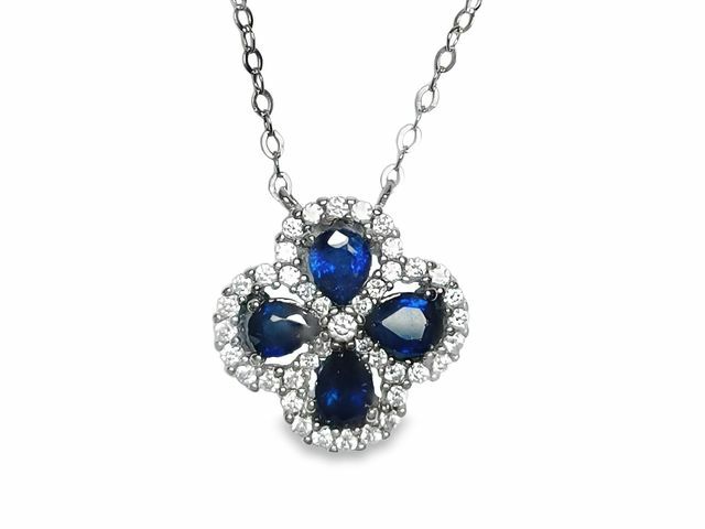 TJ1006藍寶石幸運草項鍊