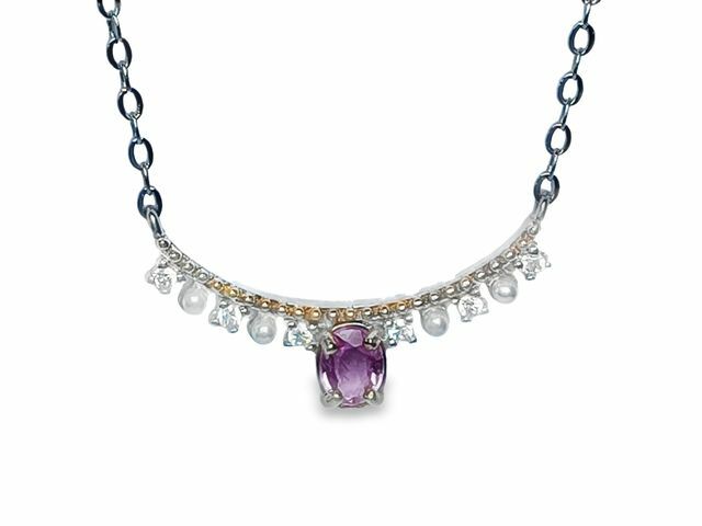 TJ1027粉色藍寶石項鍊