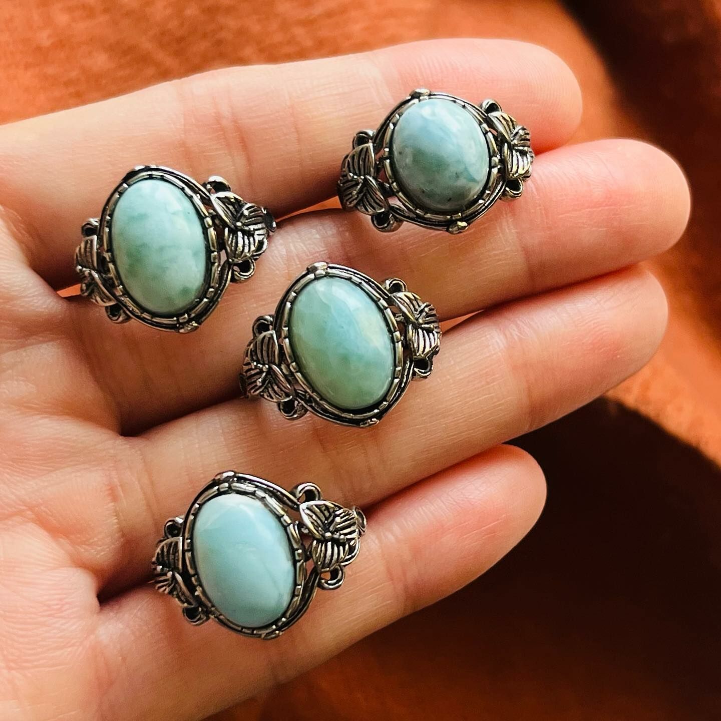 [原石] 拉利瑪海紋石 水晶戒指