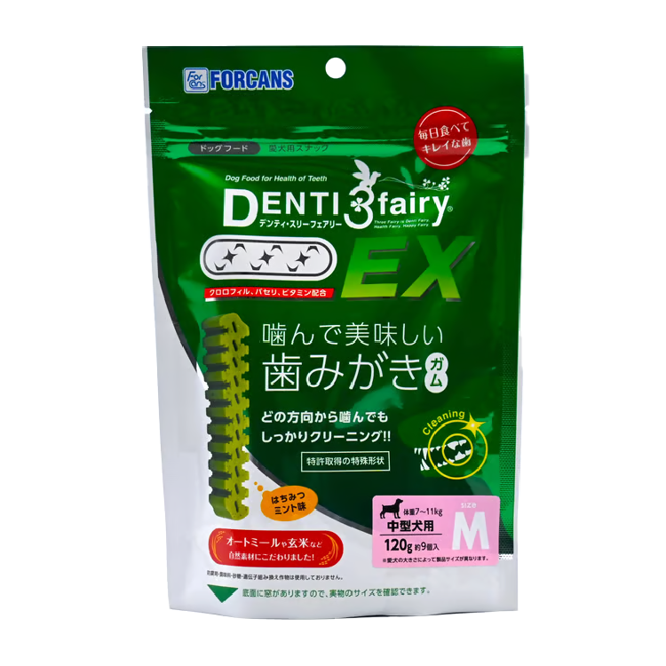 Forcans 3 Fairy EX 加強特效 潔齒棒 120g M 中小型犬用 (FCS-2565