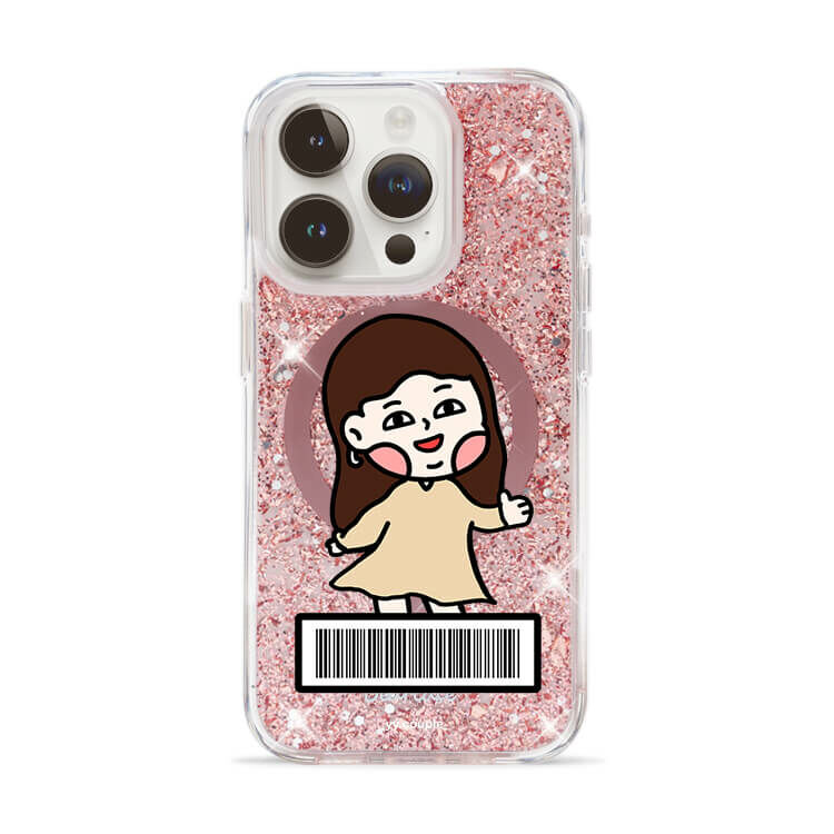 【插畫聯名】挖系小y say嗨 (MagSafe) 玫瑰金貝拉殼 - (訂製名字) iPhone客製化手機殼