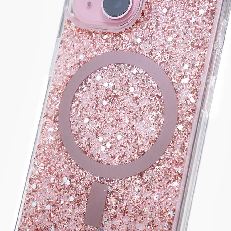 【特惠款】塗鴉愛心 iPhone 15 Pro Max (MagSafe) 玫瑰金貝拉殼