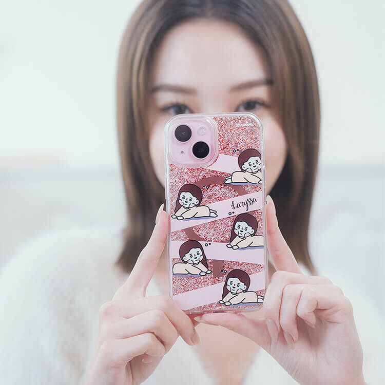 【插畫聯名】挖系小y 不許哭哭 (MagSafe) 玫瑰金貝拉殼 - (訂製名字) iPhone客製化手機殼