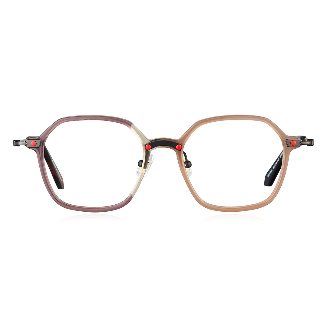 設計師造型款多邊型框眼鏡-四色可選