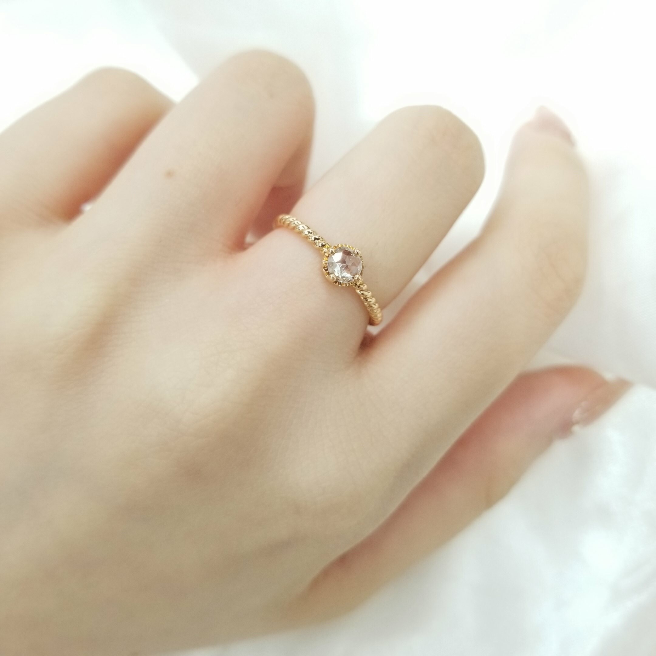 18K Rose Gold 0.23ct Diamond Ring