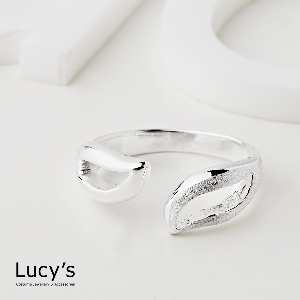 925純銀 葉影 開口戒 (115821)