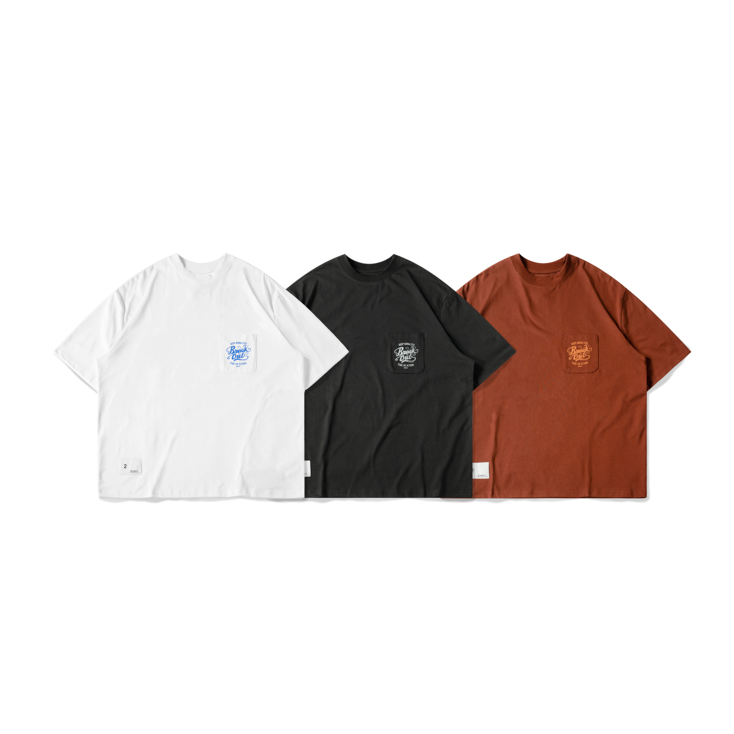 ORDINARY / CURSIVE WRITING TEE 復古海報字體口袋TEE