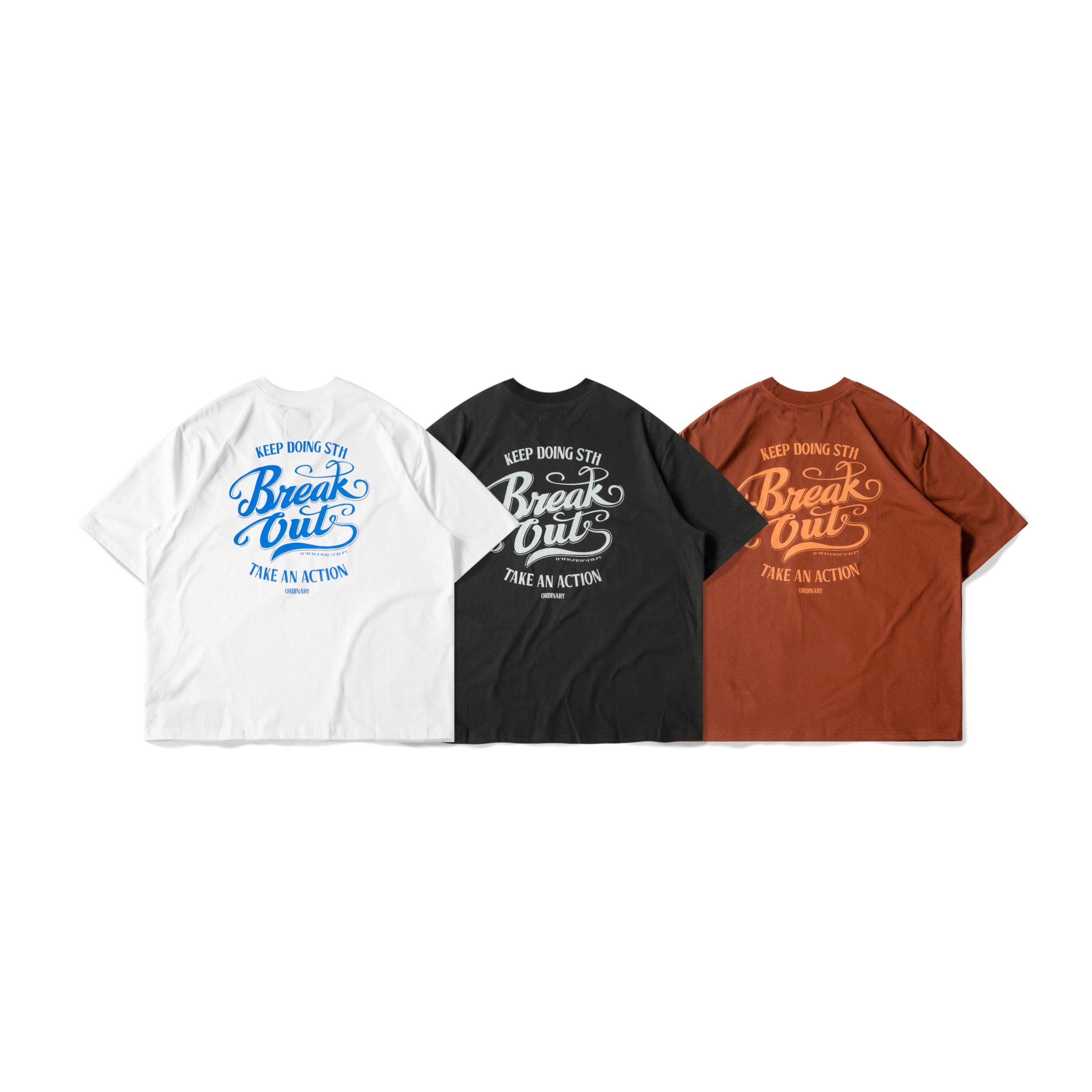 ORDINARY / CURSIVE WRITING TEE 復古海報字體口袋TEE