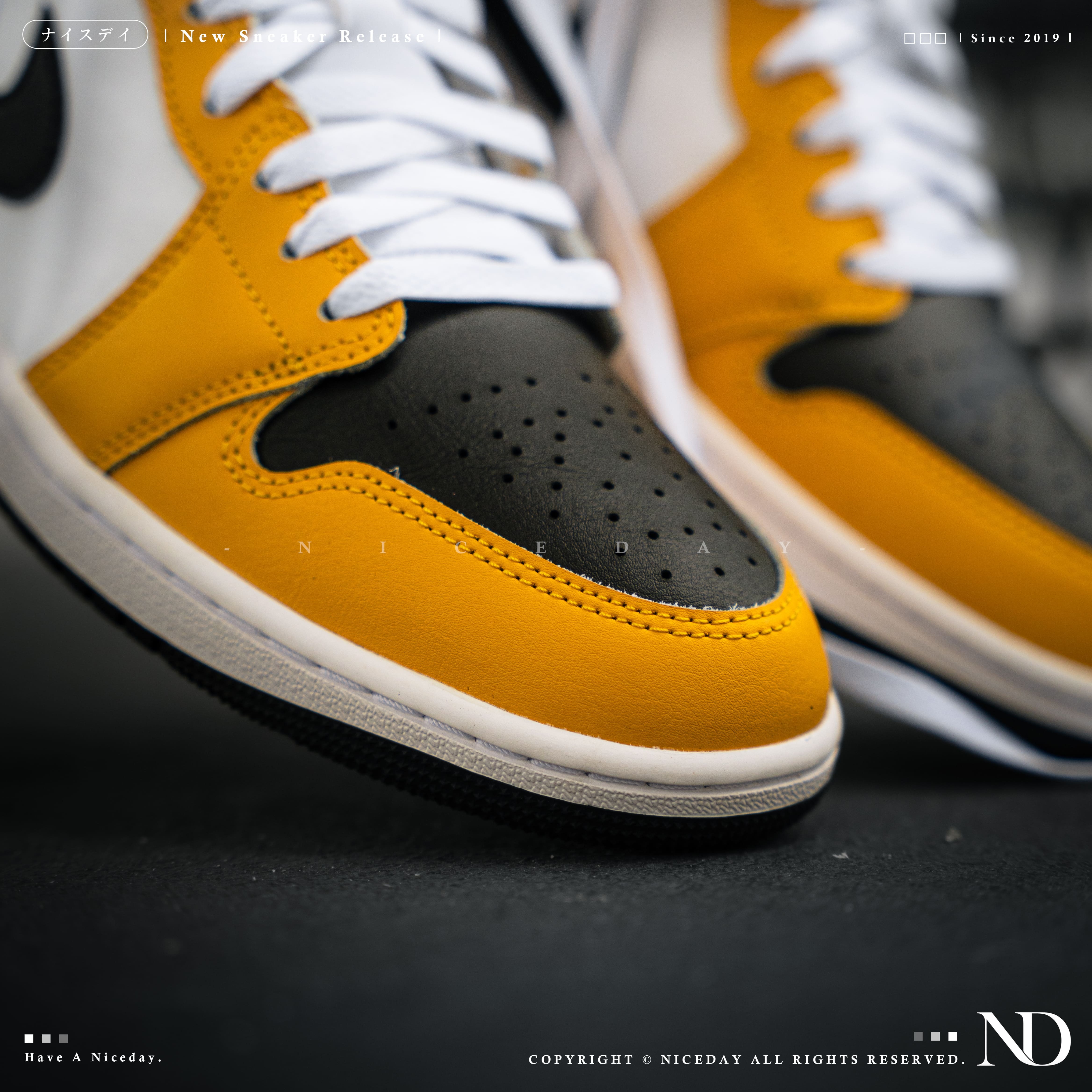 NICEDAY 現貨 Air Jordan 1 Mid 武當 黑黃 計程車 黑白黃 男款 DQ8462-701