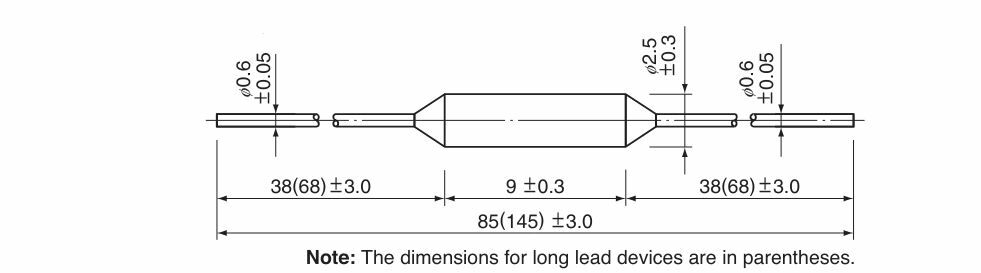 SM/A系列,溫度保險絲,尺寸規格