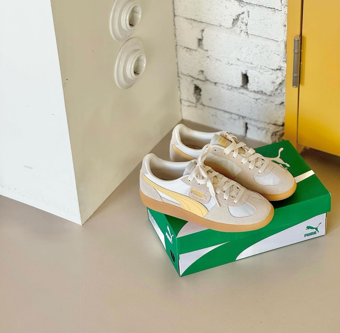 PUMA Palermo 鵝黃色 檸檬焦糖 檸檬黃 麂皮 拼接 復古 德訓鞋 焦糖底 399341-03/預購