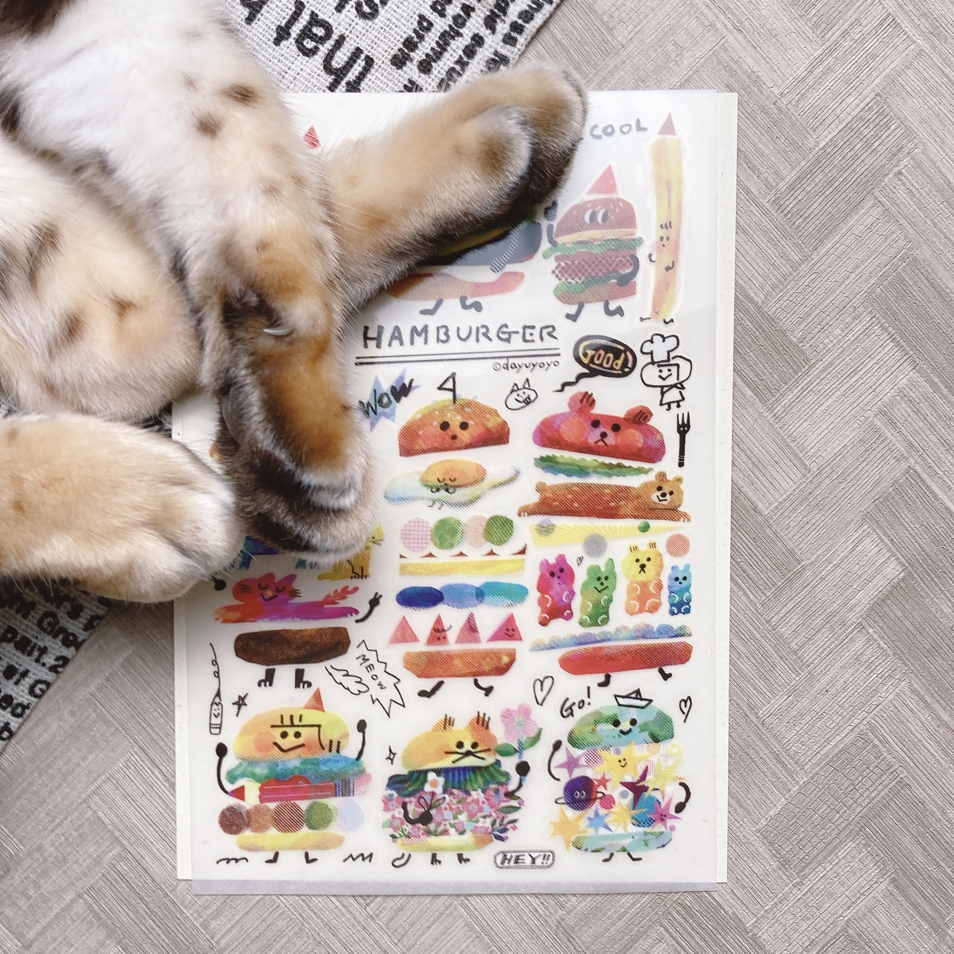 大宇人｜快樂漢堡寶 感壓轉印貼紙