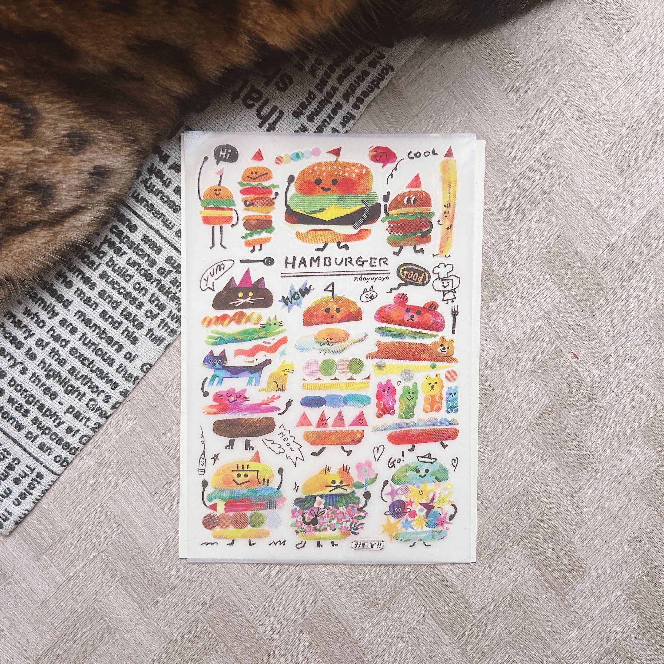 大宇人｜快樂漢堡寶 感壓轉印貼紙