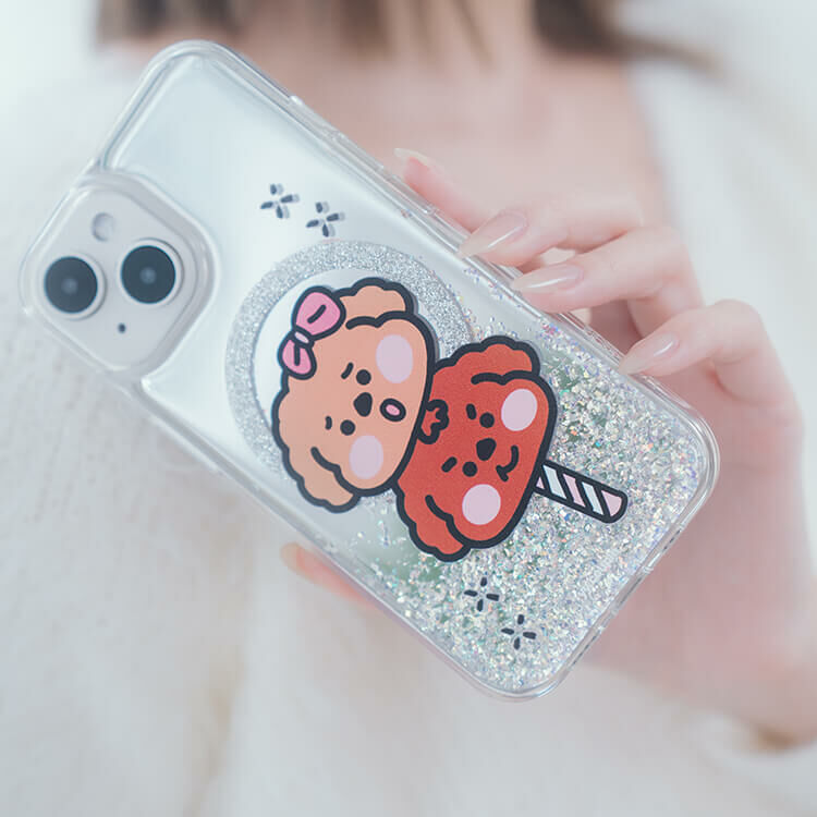 【插畫聯名】挖系小y 貴賓冰棒 (MagSafe) 閃耀鏡面殼 - (訂製名字) iPhone客製化手機殼
