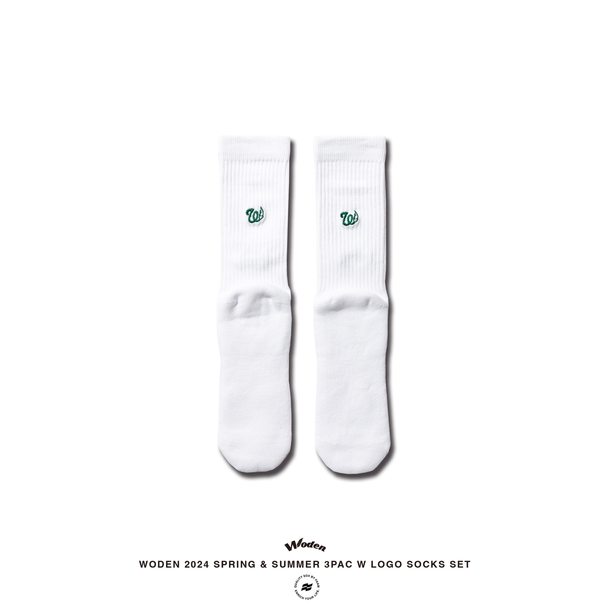 WODEN 2024 Spring & Summer 030 3Pac W LOGO Socks Set