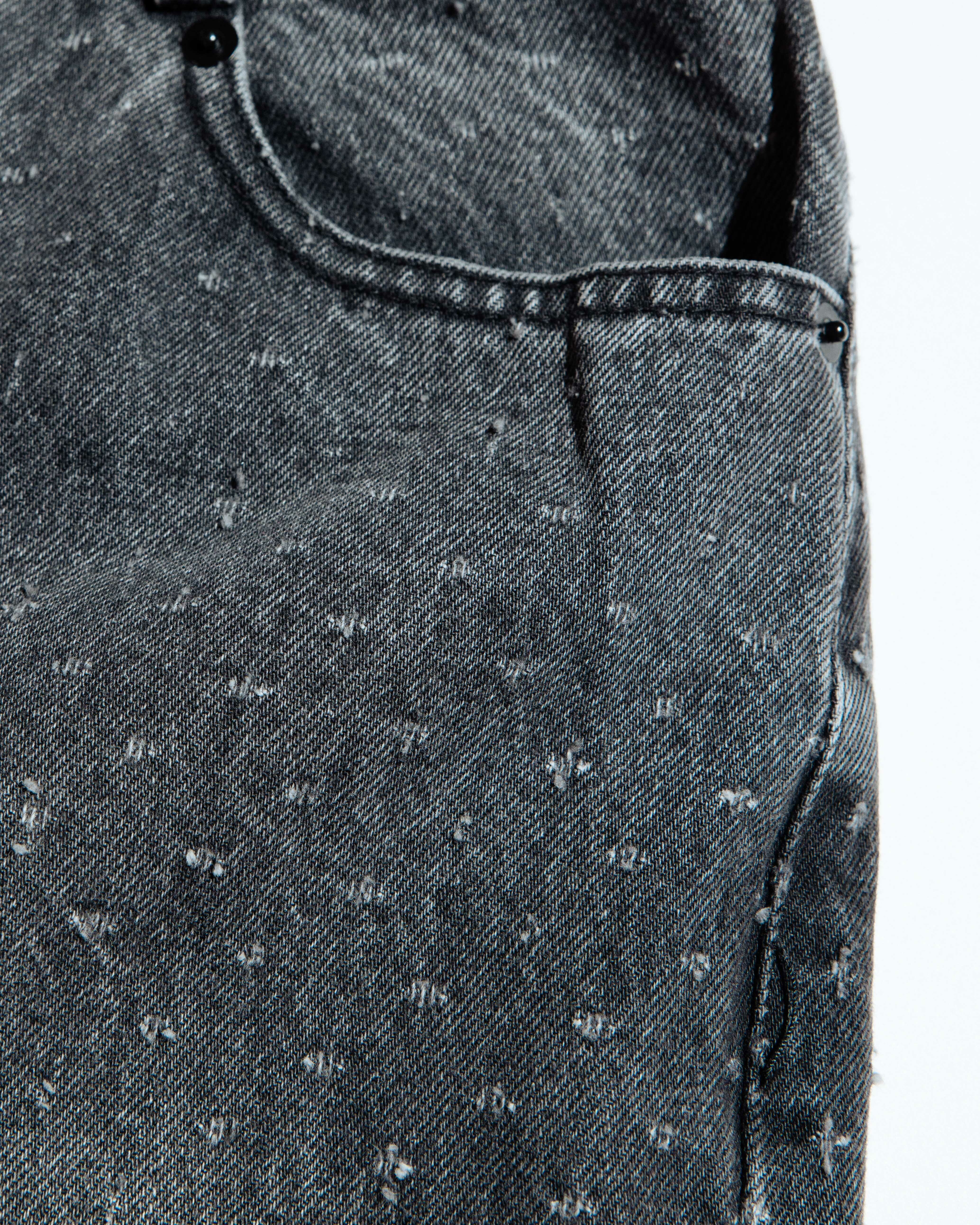 Whiskered Wide-Leg Baggy Jeans 2003 / Faded Black