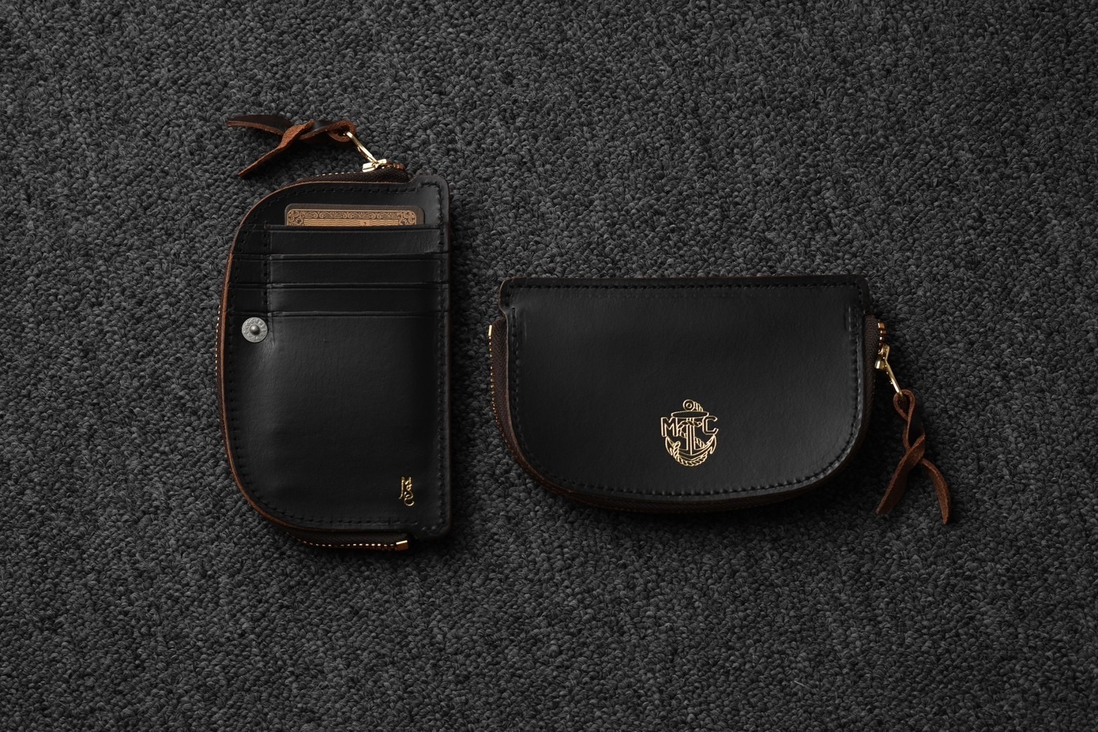 METALIZE M.S.C海錨燙金拉鍊卡片夾