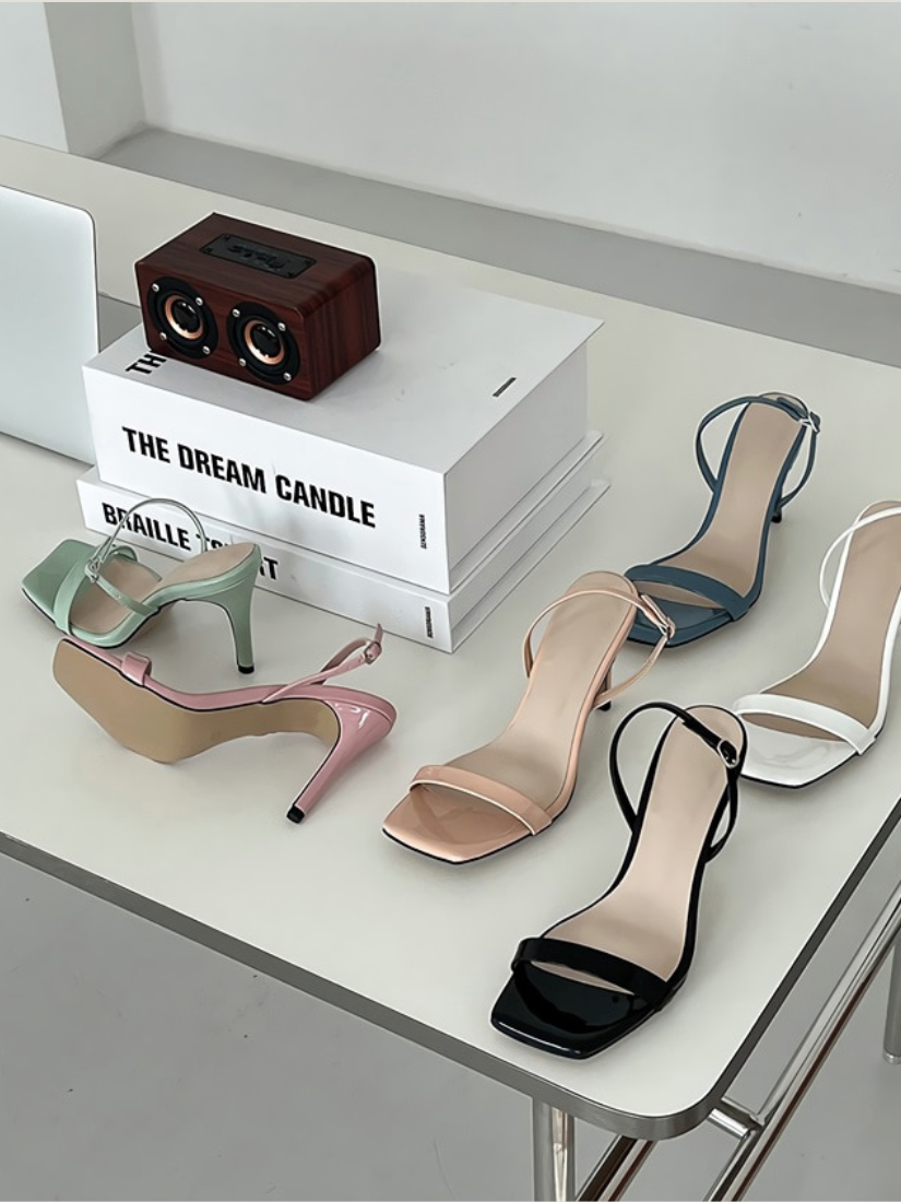 [現貨]  糖果方頭高跟涼鞋 [ 5色 / 24.0 ]