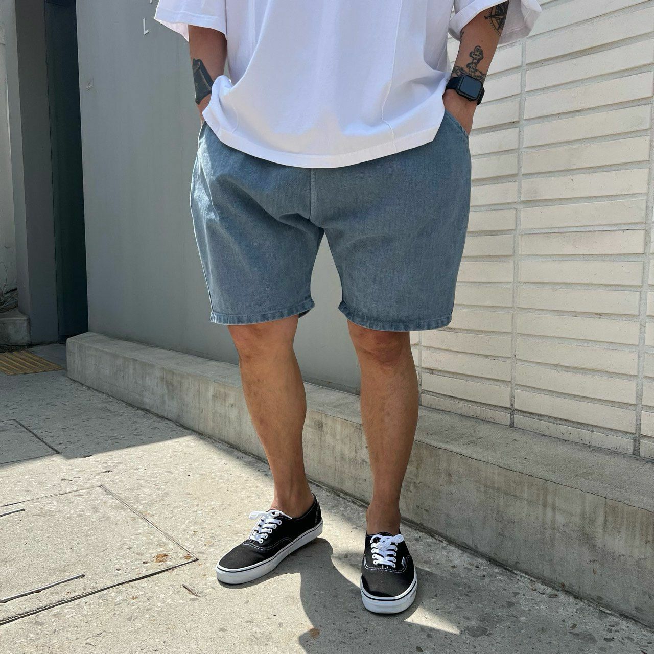 洗水淨色短褲 PEACOCK-078P