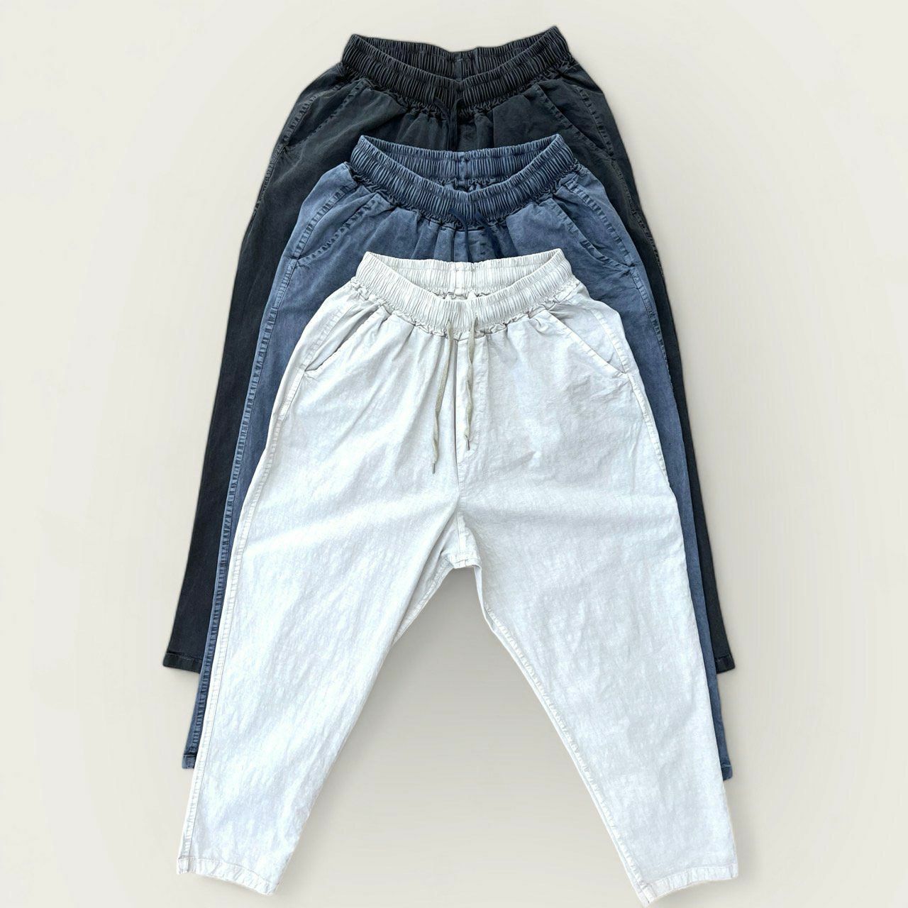 洗水淨色鬆身褲 PEACOCK-079P