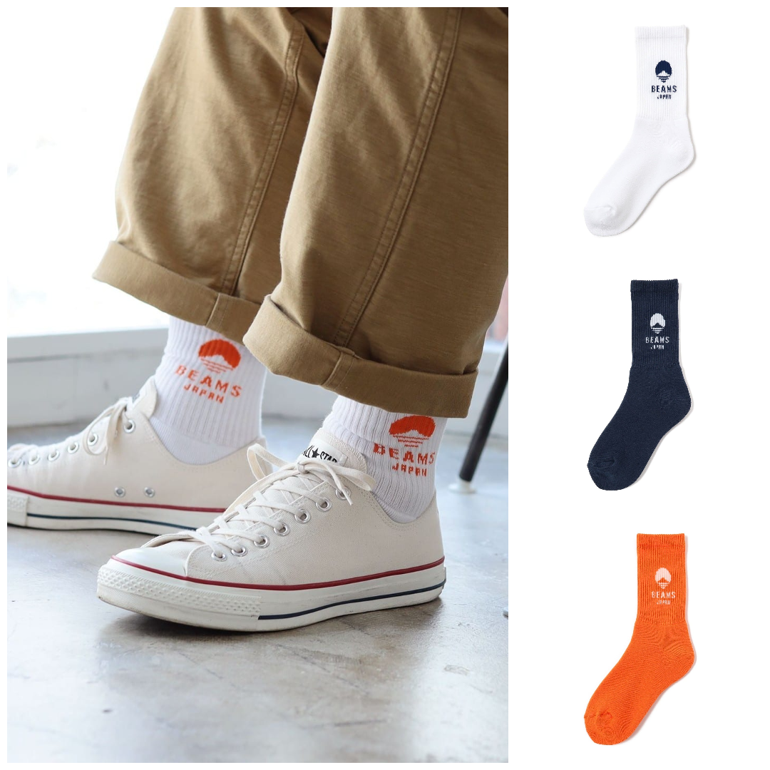 預購┃日本製 BEAMS JAPAN 別注 LOGO 長襪