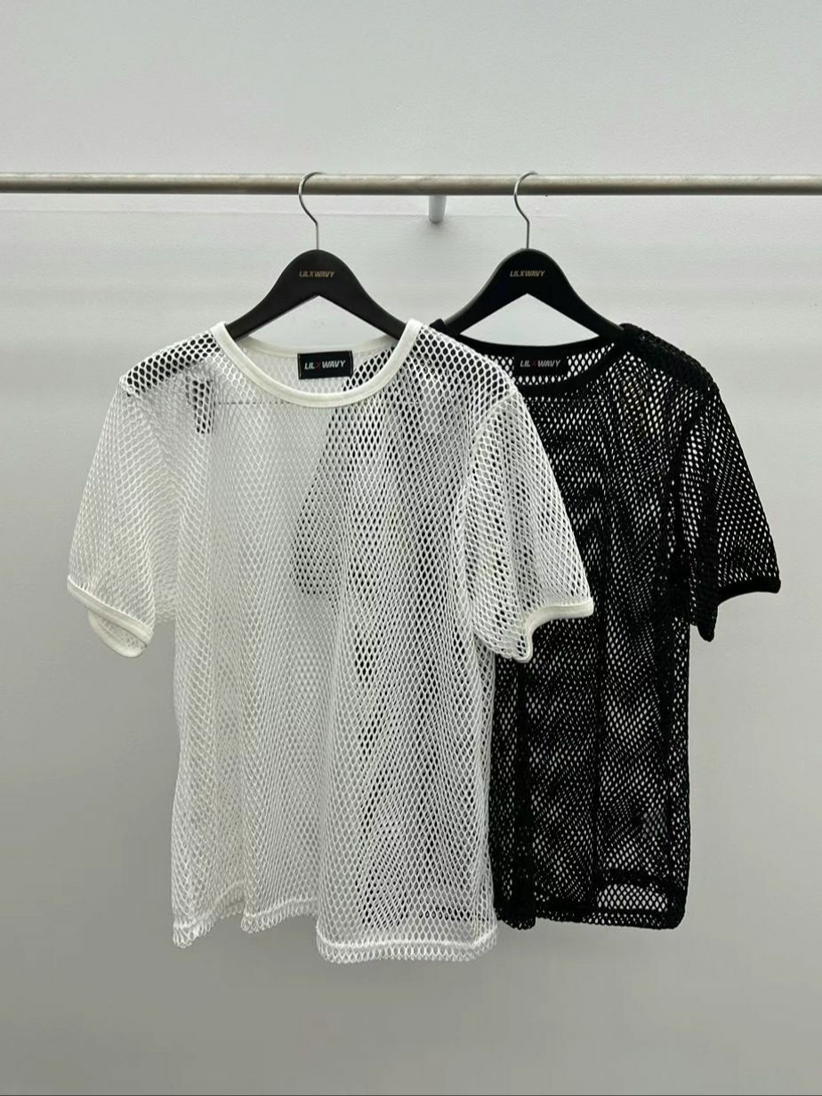 淨色網紋短袖Tee LIL-024T