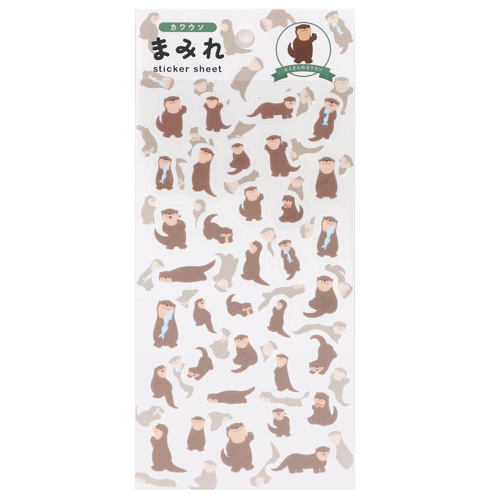 水獺 萌動物系列 透明PET貼紙｜日本WORLD CRAFT