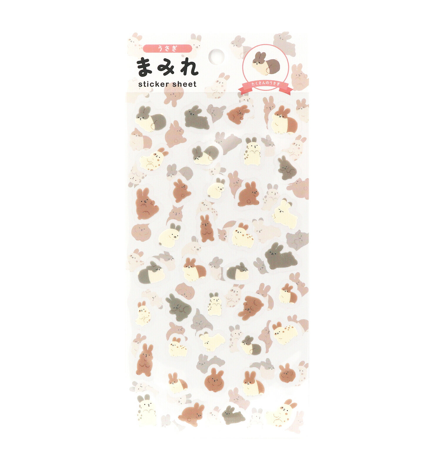 兔子 萌動物系列 透明PET貼紙｜日本WORLD CRAFT