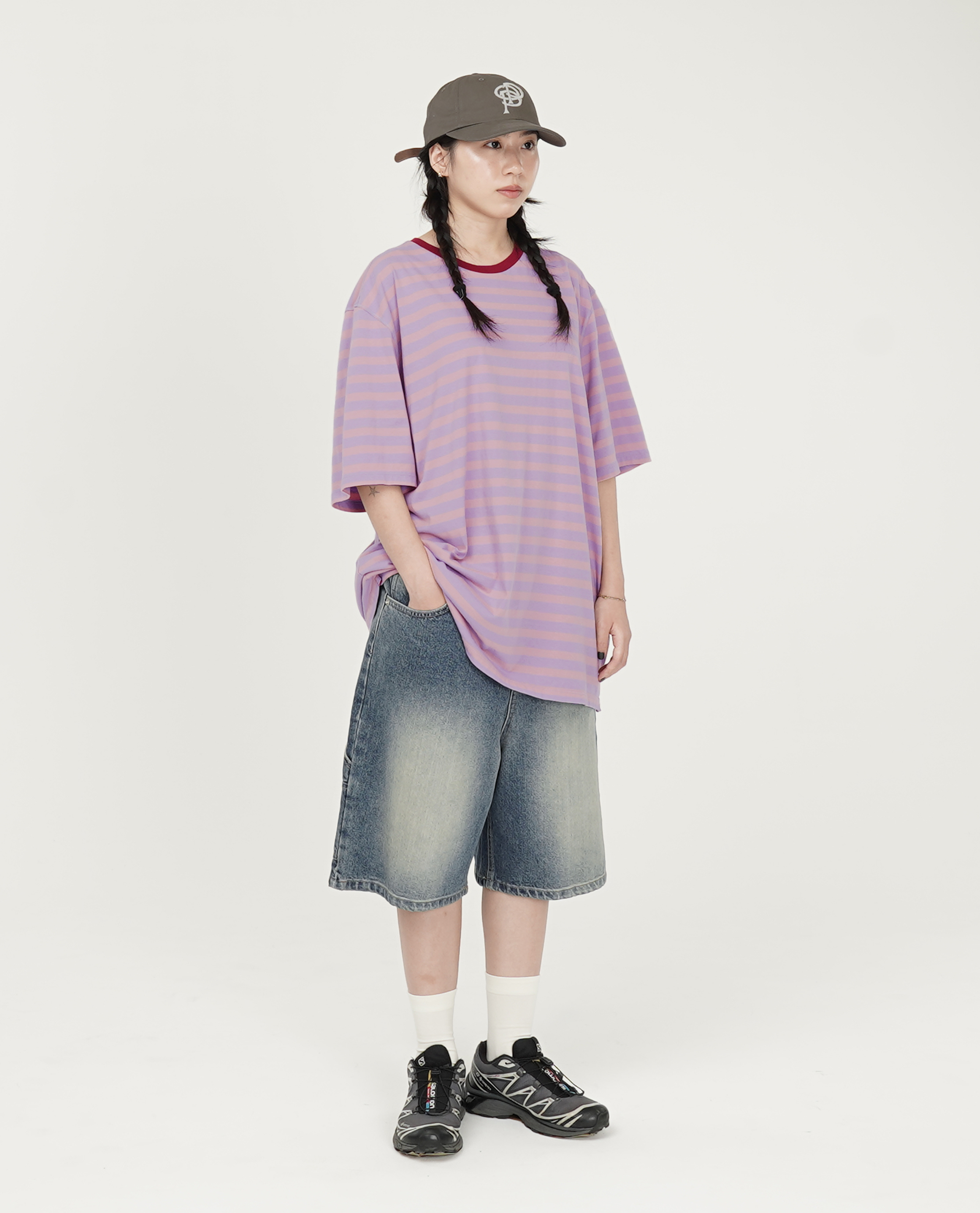 POP TRADING COMPANY Pop Striped Logo T-Shirt - 24SS