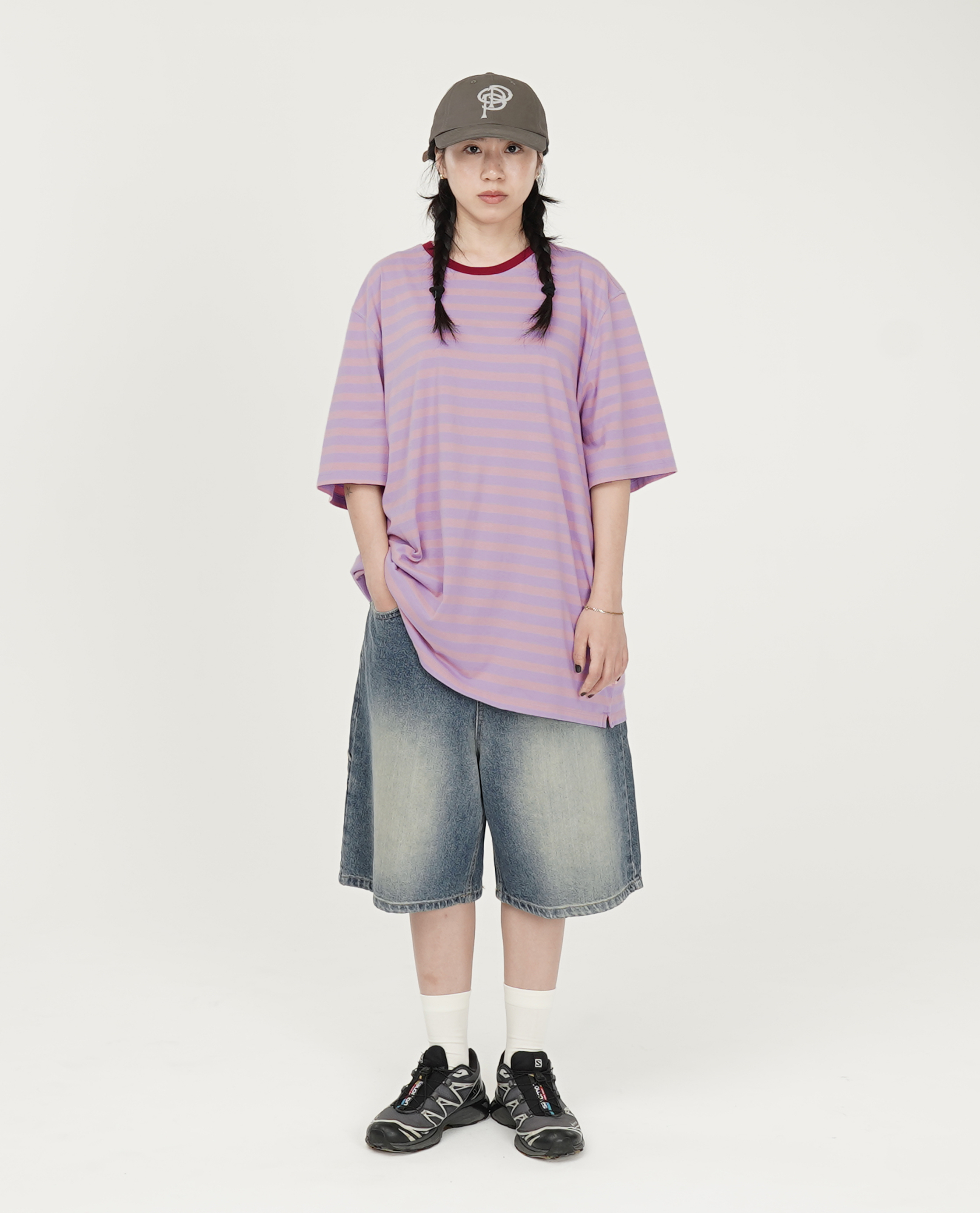 POP TRADING COMPANY Pop Striped Logo T-Shirt - 24SS
