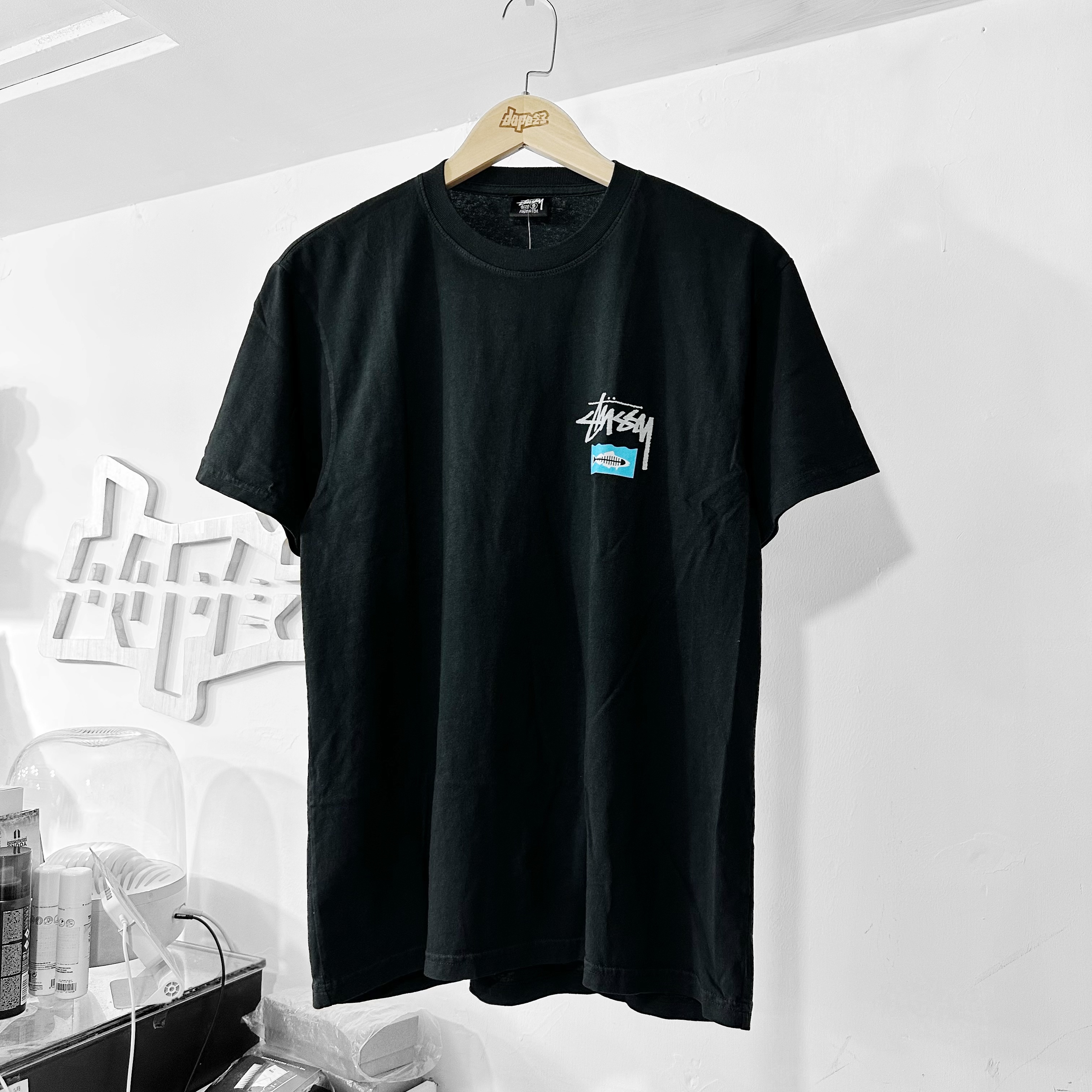 STUSSY X HEAL THE BAY SUMMIT TO SEA TEE PIGMENT DYED BLACK
