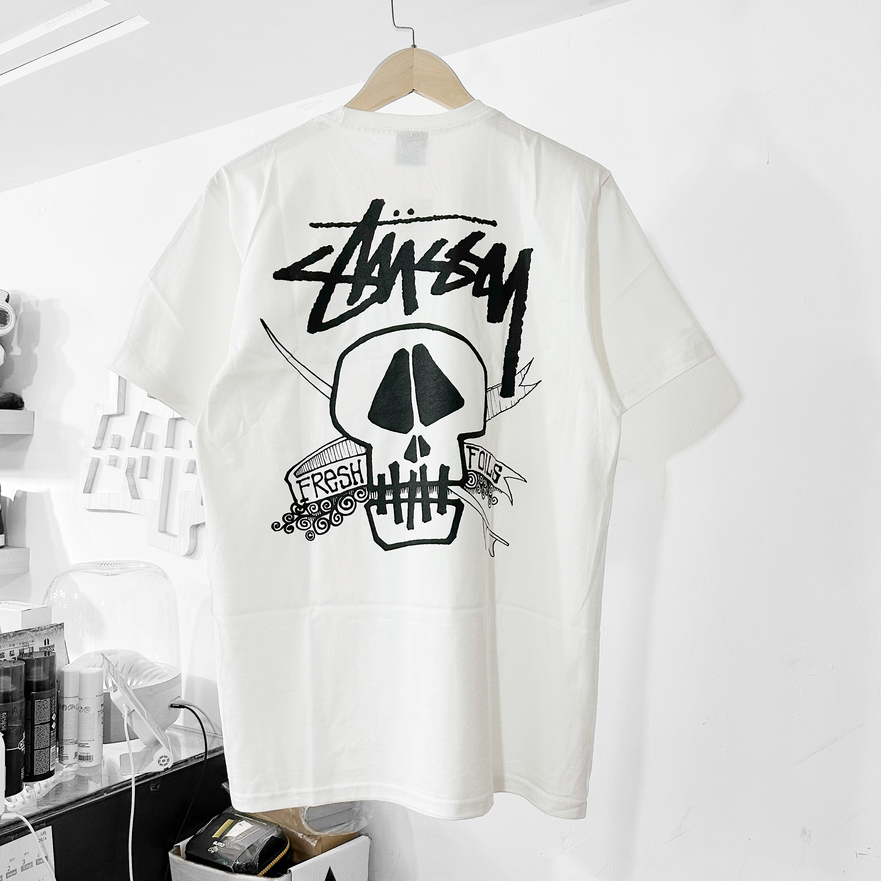 STUSSY SS24 FRESH FOILS TEE WHITE