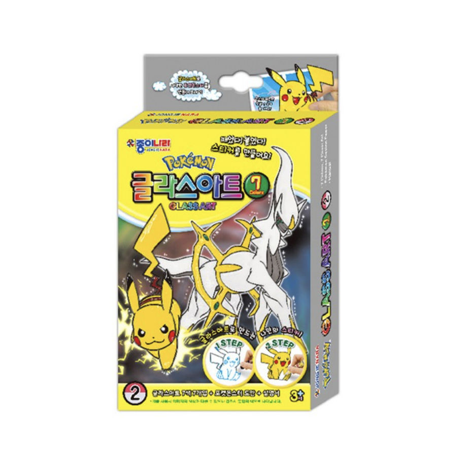 韓國直送 Pokemon 比卡超 免烤彩繪玻璃貼