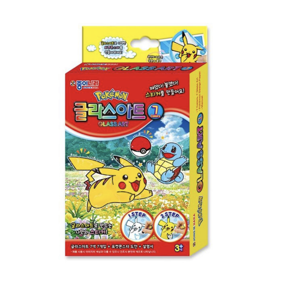 韓國直送 Pokemon 比卡超 免烤彩繪玻璃貼
