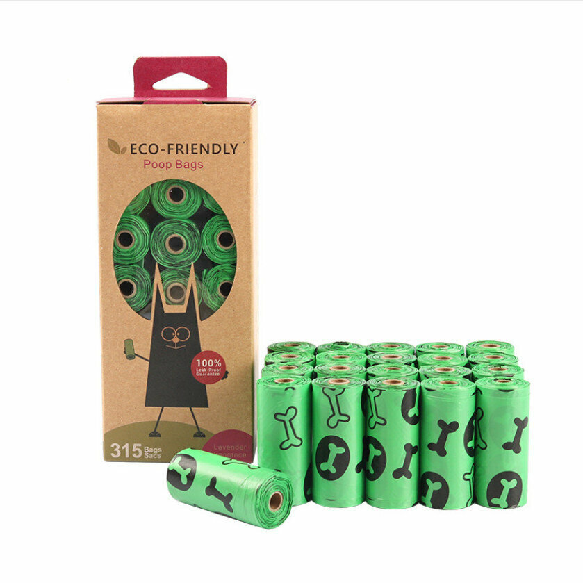 【Eco-friendly decomposable】Pet garbage bag (green-21 rolls/315pcs) Pet poop Eco-friendly poop bag/multi-purpose garbage 