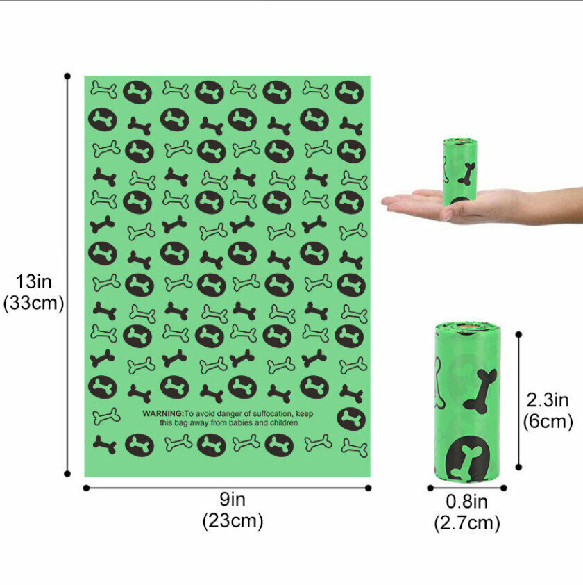 【Eco-friendly decomposable】Pet garbage bag (green-21 rolls/315pcs) Pet poop Eco-friendly poop bag/multi-purpose garbage 