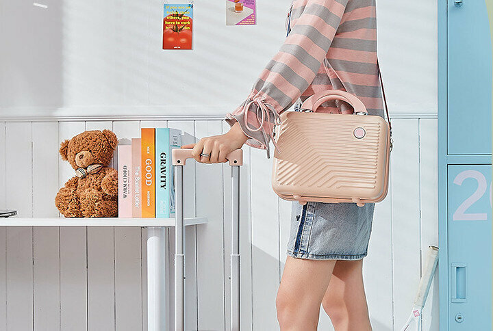 【Special Item】Travel Storage Cosmetic Case (Light Pink) (14 inches 28*14*21cm)