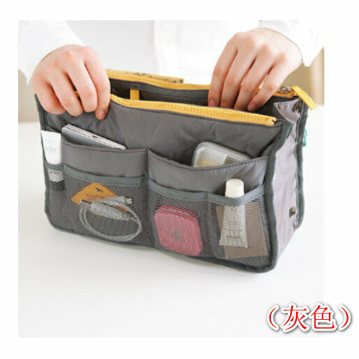 (Gray) 28*10*17cm portable travel storage bag cosmetic bag 