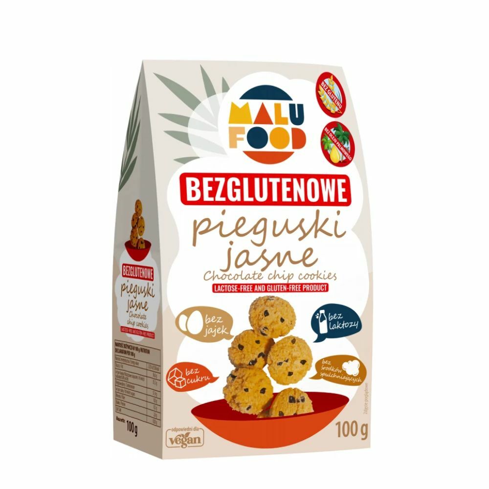 Malu Food - 無糖無麩質純素曲奇 - 朱古力粒 (100g) (501001)