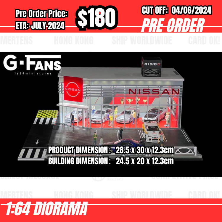 PO-$180 * G-Fans * 1:64 Diorama - Nissan Showroom [OD25/05]