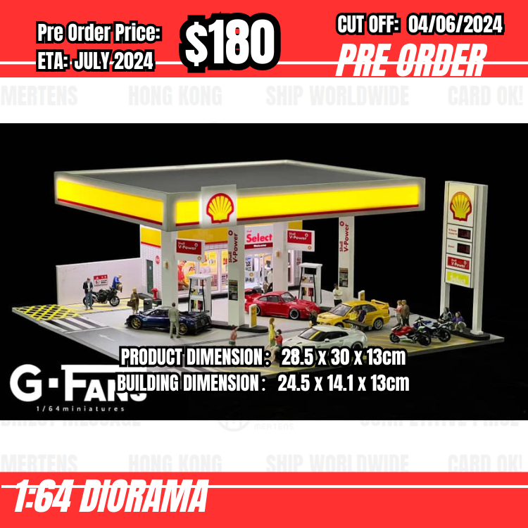 PO-$180 * G-Fans * 1:64 Diorama - Shell Gas Station [OD25/05]