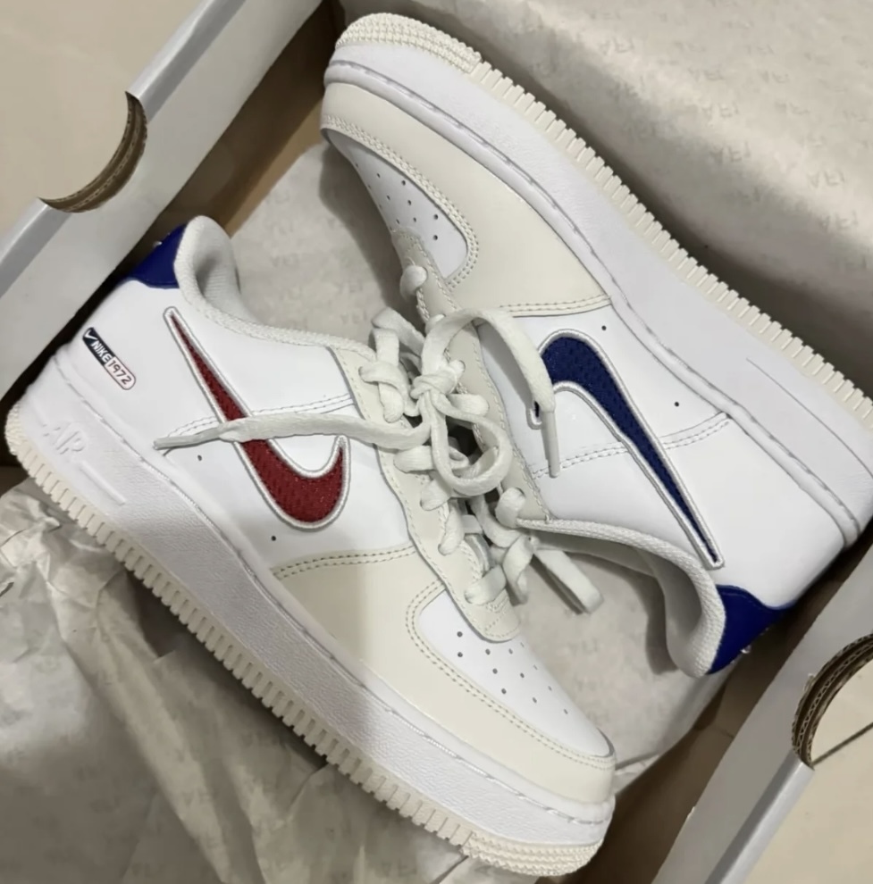 Nike Air Force 1 LV8 GS Since 1972 米白紅藍 鴛鴦 大童 女鞋