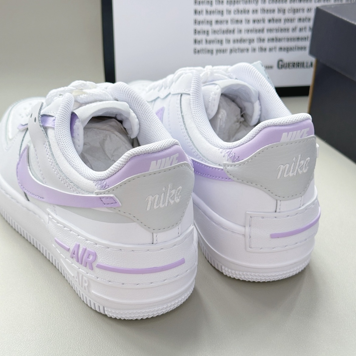Nike Air Force 1 Low Shadow 淺紫白 薰衣草紫 解構 芋香椰奶